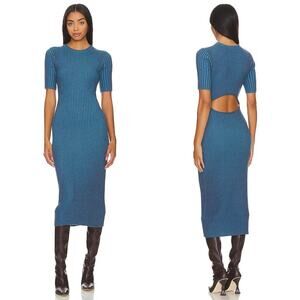 Rails Genesis Blue Lake Melange Ribbed Short Sleeve Knit Sweater Dress Size XS